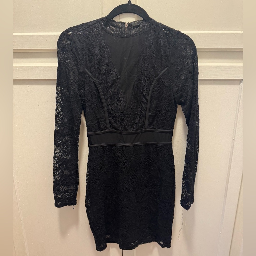 Windsor Black Lace Long Sleeve Dress
